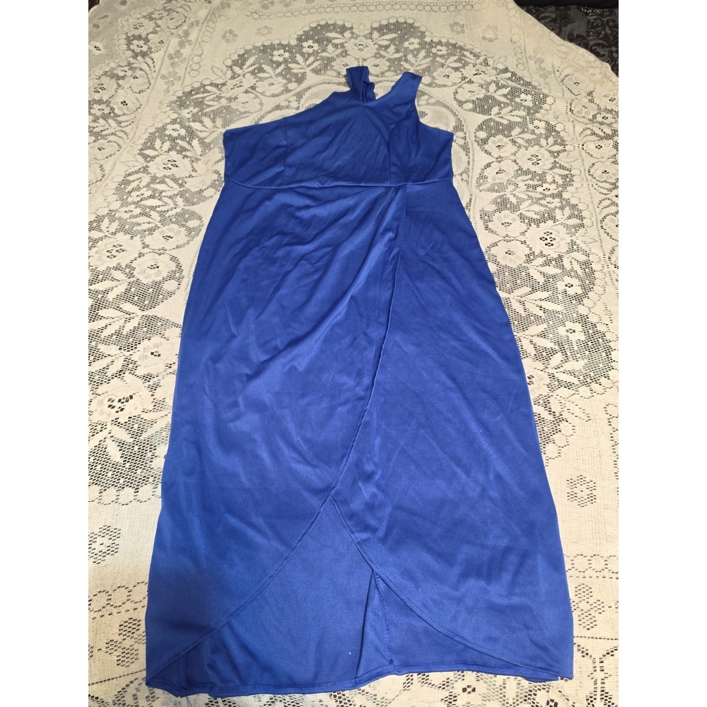 2XL Women's Blue One Shoulder Dress